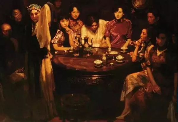 1993年陈逸飞玉堂春暖布面油画169.5×243.5cm