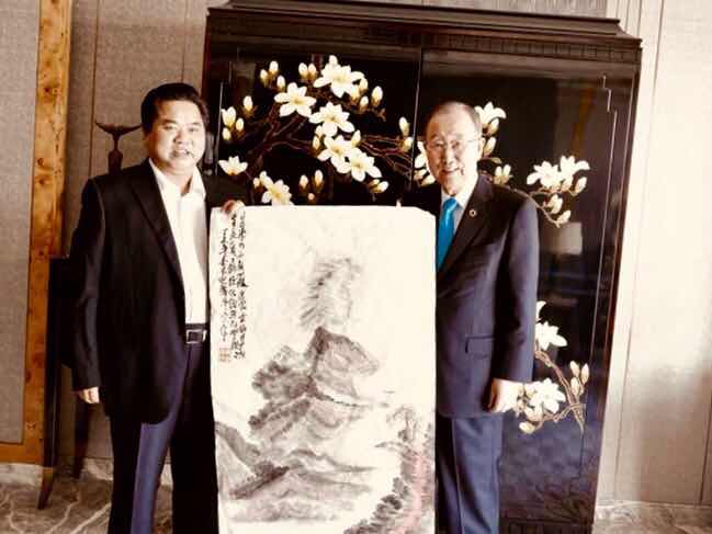 潘基文造访中国书画家朱祖国进行文化交流 潘基文造访中国书画家朱祖国进行文化交流