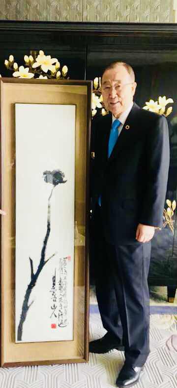 潘基文造访中国书画家朱祖国进行文化交流 潘基文造访中国书画家朱祖国进行文化交流