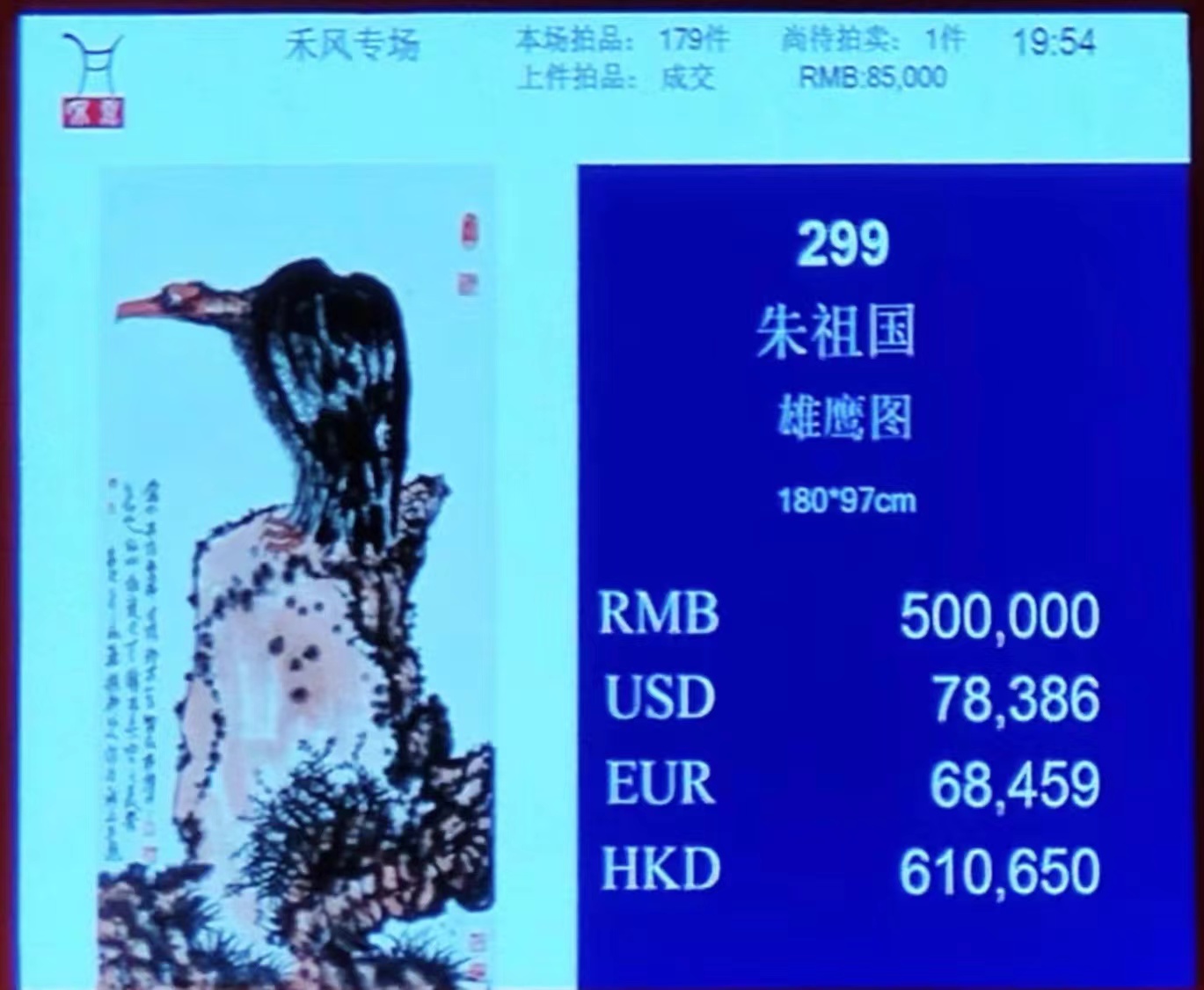 国画大家朱祖国挥洒泼墨画神鹰 国画大家朱祖国挥洒泼墨画神鹰